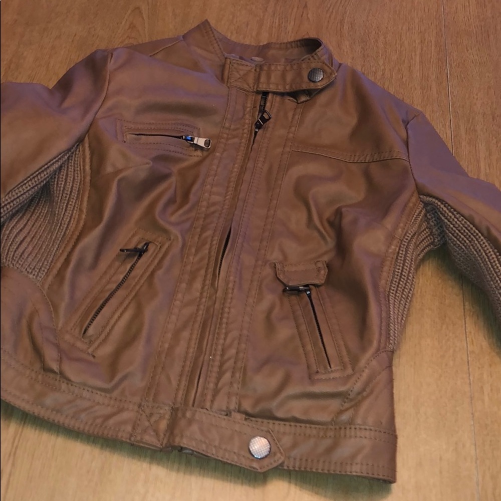 Tan faux leather jacket
